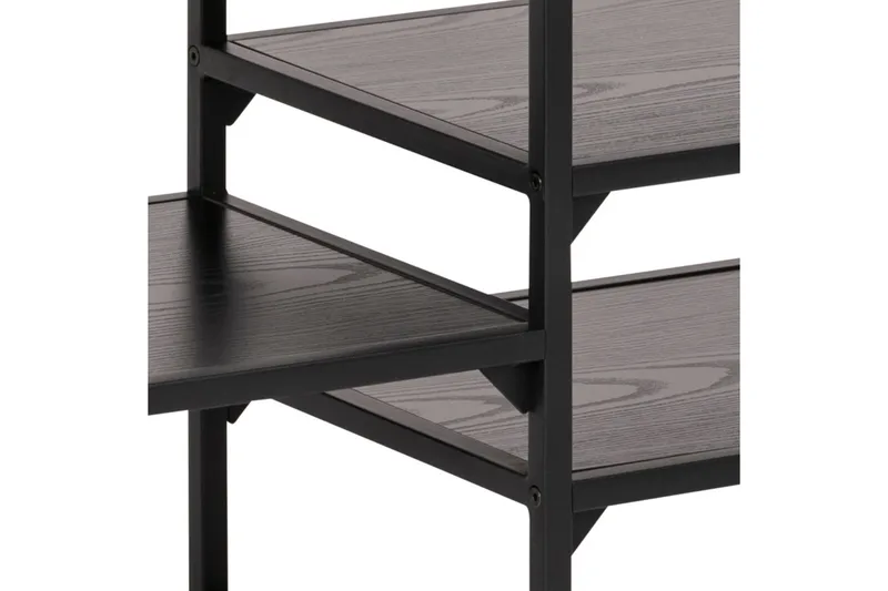 Hasslevik Tv-bänk 120 cm 3 Hyllor - Svart/Matt Svart - Möbler - Tv möbel & mediamöbel - TV bänk & mediabänk