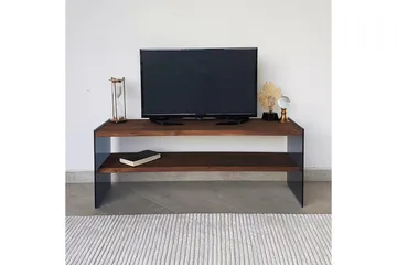 Heglar Golvstående TV Bänk 120 cm med Förvaring i Valnöt - Brun - Möbler - Tv möbel & mediamöbel - TV bänk & mediabänk