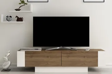 Hejde Golvstående TV Bänk 150 cm med Förvaring i Mörkt Trä - Valnötsbrun - Möbler - Tv möbel & mediamöbel - TV bänk & mediabänk