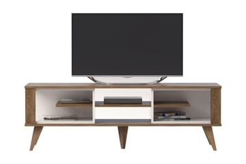 Hejde Golvstående TV Bänk 160 cm med Förvaring i Mörkt Trä - Valnötsbrun - Möbler - Tv möbel & mediamöbel - TV bänk & mediabänk