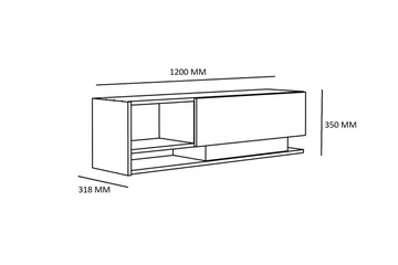 Hejde TV-Bänk 120 cm - Vit - Möbler - Tv möbel & mediamöbel - TV bänk & mediabänk