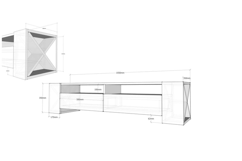Hejde TV-Bänk 155 cm - Vit - Möbler - Tv möbel & mediamöbel - TV bänk & mediabänk