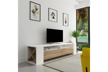 Hejde TV-Bänk 155 cm - Vit/Brun - Möbler - Tv möbel & mediamöbel - TV bänk & mediabänk