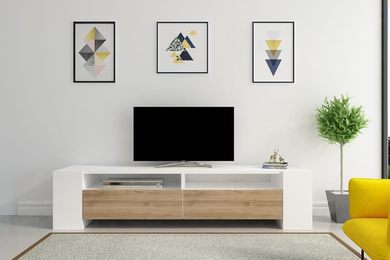 Hejde TV-Bänk 155 cm - Vit/Brun - Möbler - Tv möbel & mediamöbel - TV bänk & mediabänk