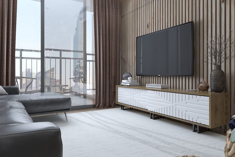 Hejde TV-Bänk 180 cm - Brun/Vit - Möbler - Tv möbel & mediamöbel - TV bänk & mediabänk