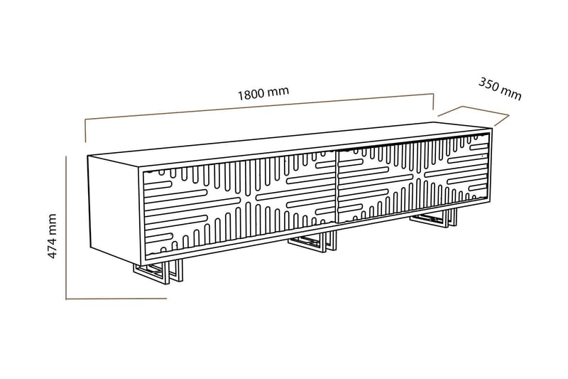 Hejde TV-Bänk 180 cm - Brun/Vit - Möbler - Tv möbel & mediamöbel - TV bänk & mediabänk