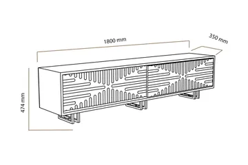 Hejde TV-Bänk 180 cm - Brun/Vit - Möbler - Tv möbel & mediamöbel - TV bänk & mediabänk