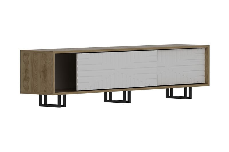 Hejde TV-Bänk 180 cm, Brun/Vit