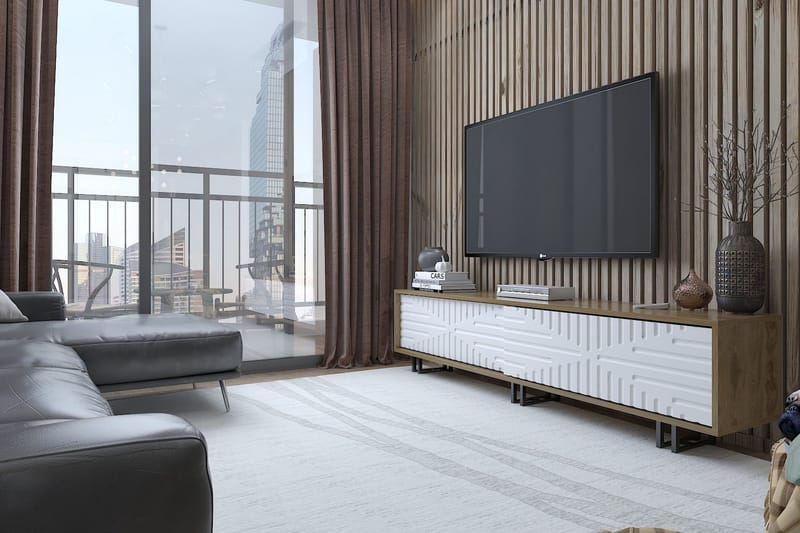 Hejde TV-Bänk 180 cm - Brun/Vit - Möbler - Tv möbel & mediamöbel - TV bänk & mediabänk