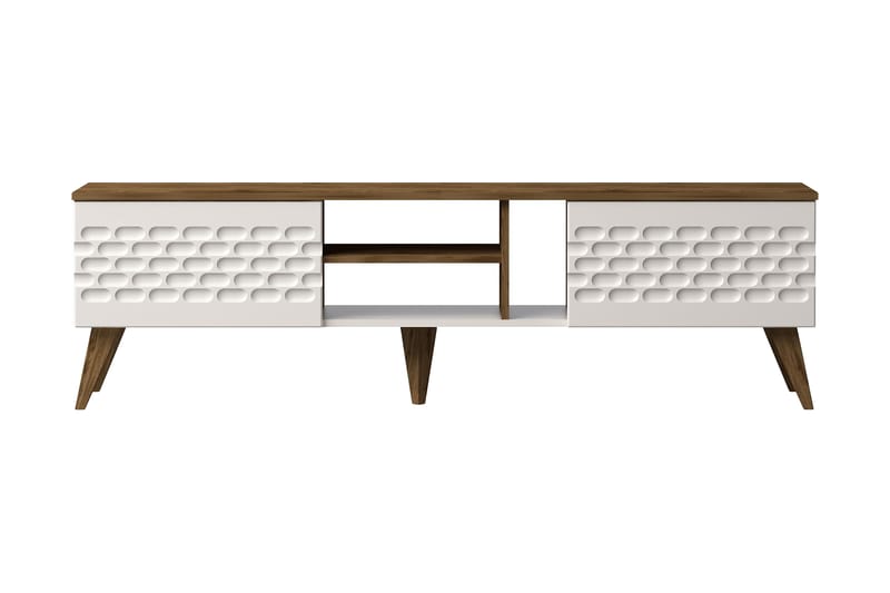Hejde TV-Bänk 180 cm - Vit/Brun - TV bänk & mediabänk