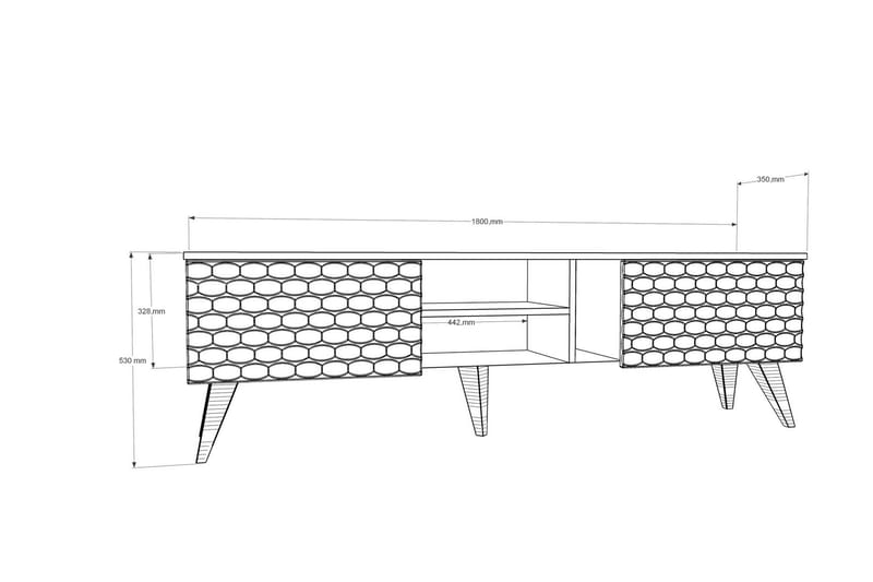 Hejde TV-Bänk 180 cm - Vit/Brun - Möbler - Tv möbel & mediamöbel - TV bänk & mediabänk