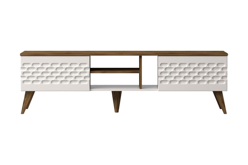 Hejde TV-Bänk 180 cm, Vit/Brun