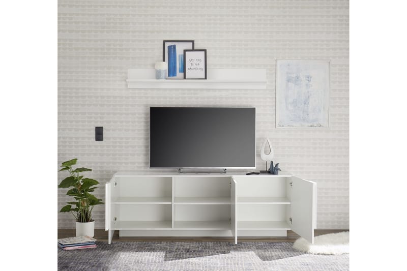 Helmund Tv-bänk 182 cm - Vit - Möbler - Tv möbel & mediamöbel - TV bänk & mediabänk