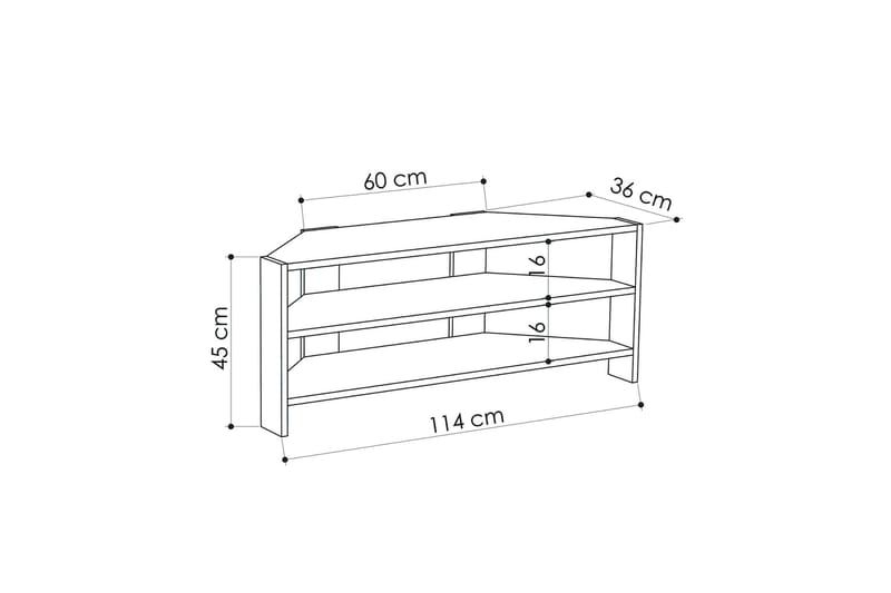 Homitis Tv-bänk 114 cm - Brun - Möbler - Tv möbel & mediamöbel - TV bänk & mediabänk
