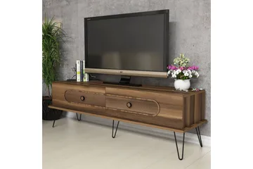 Hovdane Golvstående TV-bänk 145 cm med Förvaring i Mörkt Trä - Brun - Möbler - Tv möbel & mediamöbel - TV bänk & mediabänk