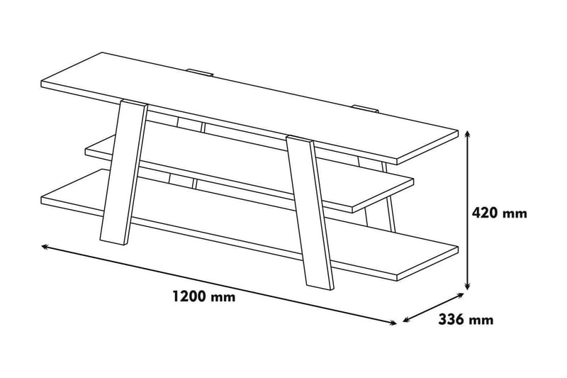 Hovdane TV-Bänk 120 cm - Brun/Gul - Möbler - Tv möbel & mediamöbel - TV bänk & mediabänk