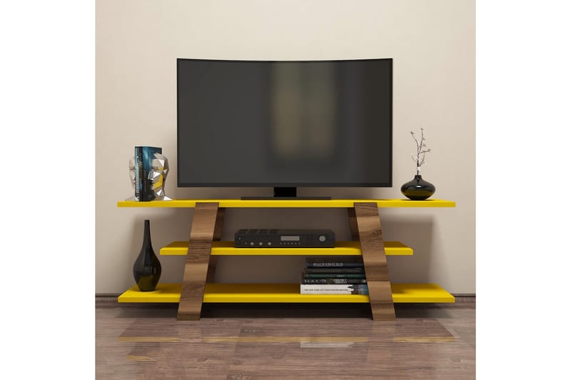 Hovdane TV-Bänk 120 cm - Brun/Gul - Möbler - Tv möbel & mediamöbel - TV bänk & mediabänk