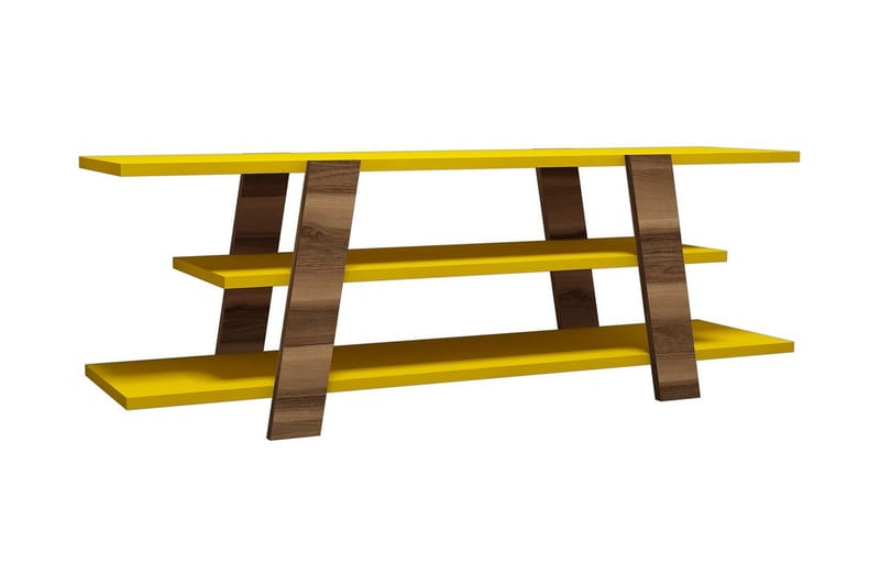 Hovdane TV-Bänk 120 cm, Brun/Gul