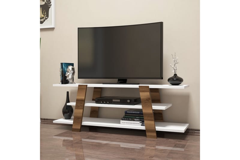 Hovdane TV-Bänk 120 cm - Brun/Vit - Möbler - Tv möbel & mediamöbel - TV bänk & mediabänk