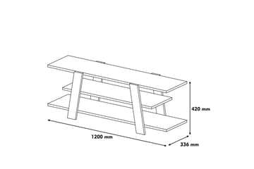 Hovdane TV-Bänk 120 cm - Brun/Vit - Möbler - Tv möbel & mediamöbel - TV bänk & mediabänk