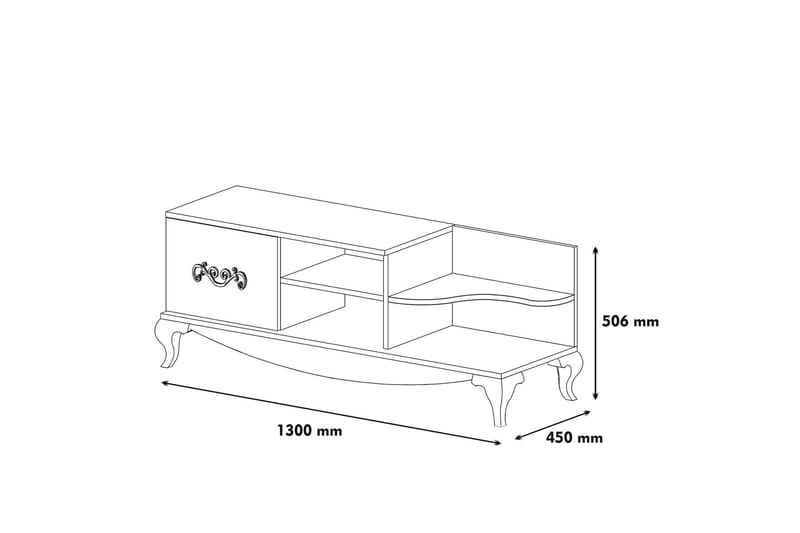 Hovdane TV-Bänk 130 cm - Vit - Möbler - Tv möbel & mediamöbel - TV bänk & mediabänk