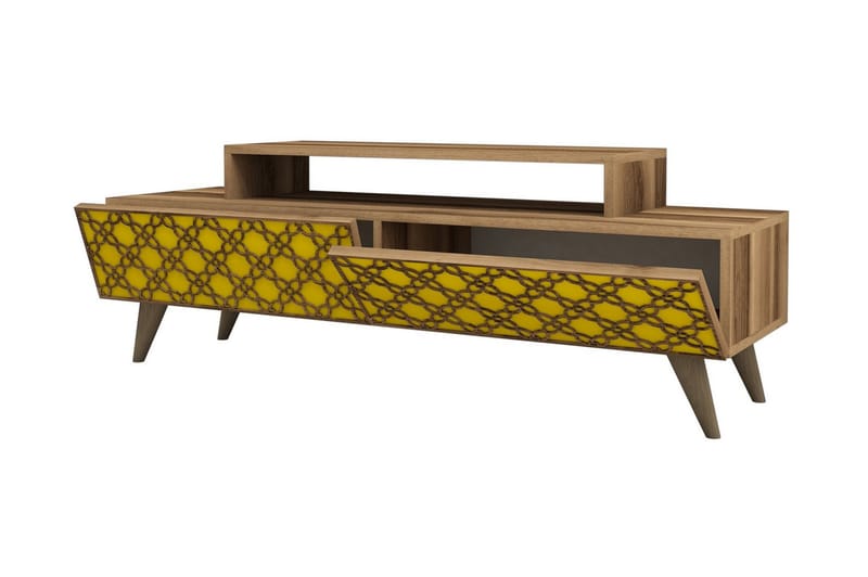 Hovdane TV-Bänk 140 cm - Brun/Gul - Möbler - Tv möbel & mediamöbel - TV bänk & mediabänk