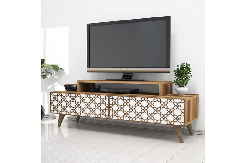 Hovdane TV-Bänk 140 cm - Brun/Vit - Möbler - Tv möbel & mediamöbel - TV bänk & mediabänk