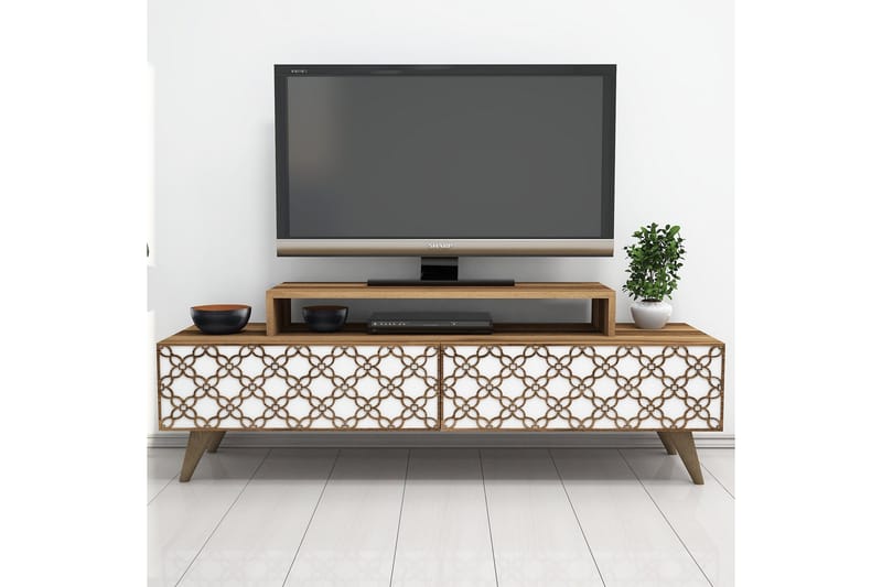 Hovdane TV-Bänk 140 cm - Brun/Vit - Möbler - Tv möbel & mediamöbel - TV bänk & mediabänk