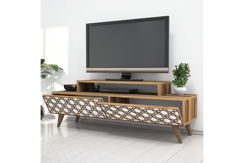 Hovdane TV-Bänk 140 cm - Brun/Vit - Möbler - Tv möbel & mediamöbel - TV bänk & mediabänk