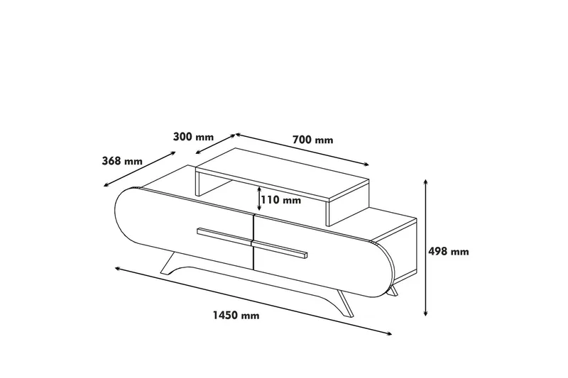 Hovdane TV-Bänk 145 cm - Brun - Möbler - Tv möbel & mediamöbel - TV bänk & mediabänk