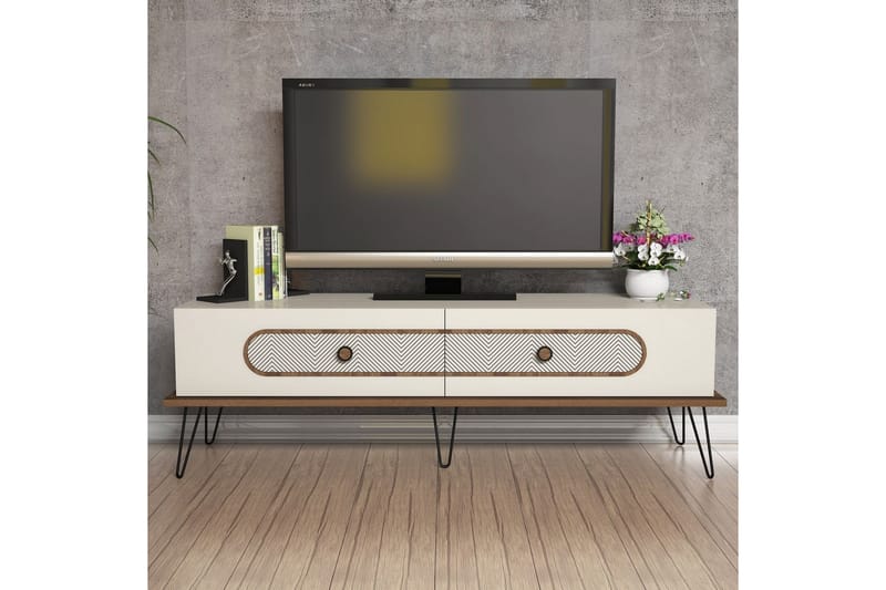 Hovdane TV-Bänk 145 cm - Brun/Vit - Möbler - Tv möbel & mediamöbel - TV bänk & mediabänk