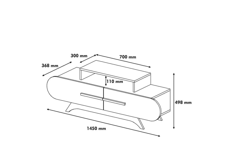 Hovdane TV-Bänk 145 cm - Brun/Vit - Möbler - Tv möbel & mediamöbel - TV bänk & mediabänk