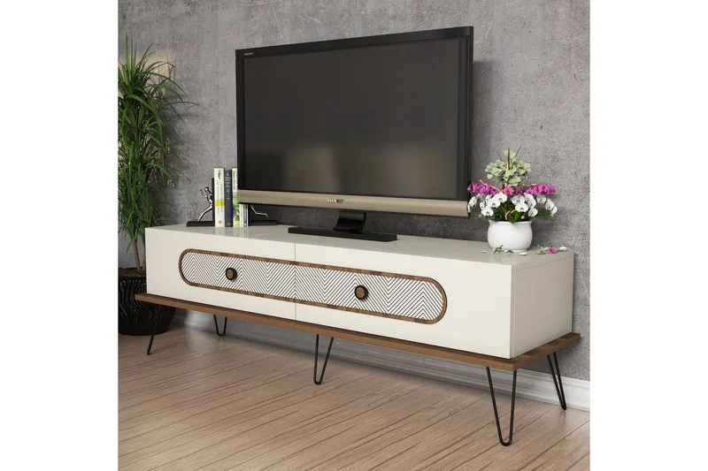 Hovdane TV-Bänk 145 cm - Brun/Vit - Möbler - Tv möbel & mediamöbel - TV bänk & mediabänk