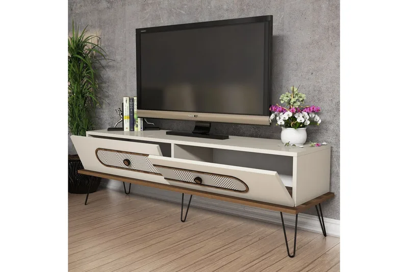 Hovdane TV-Bänk 145 cm - Brun/Vit - Möbler - Tv möbel & mediamöbel - TV bänk & mediabänk