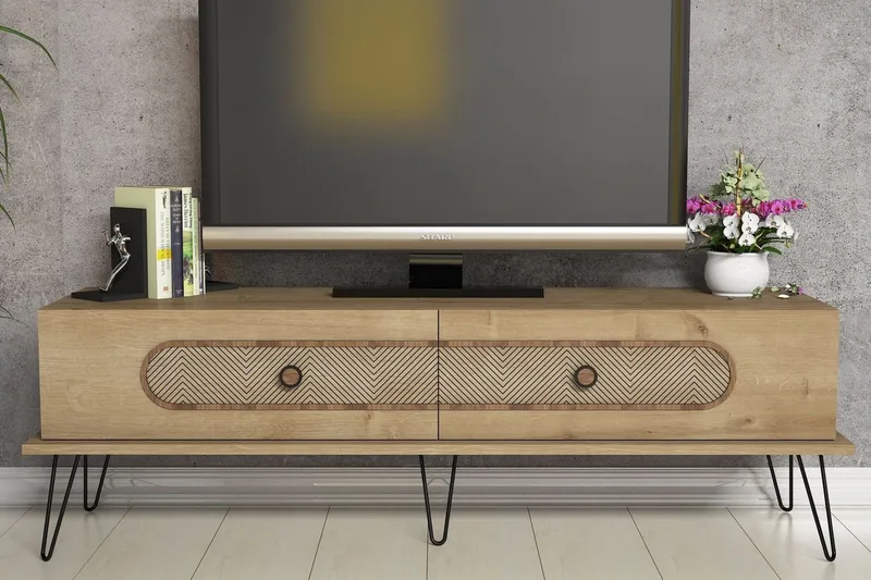 Hovdane TV-Bänk 145 cm - Ljusbrun - Möbler - Tv möbel & mediamöbel - TV bänk & mediabänk