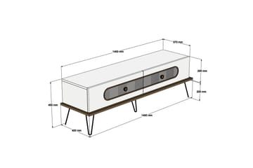 Hovdane TV-Bänk 145 cm - Vit - Möbler - Tv möbel & mediamöbel - TV bänk & mediabänk