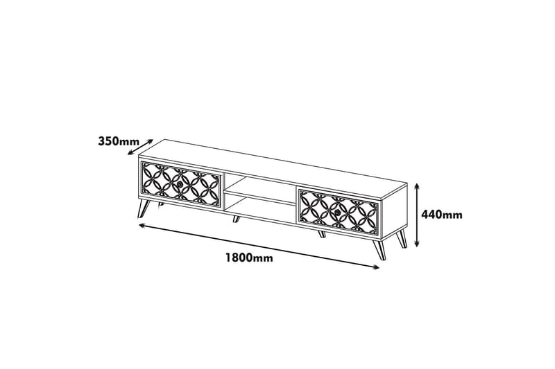 Hovdane TV-Bänk 180 cm - Brun/Gul - Möbler - Tv möbel & mediamöbel - TV bänk & mediabänk