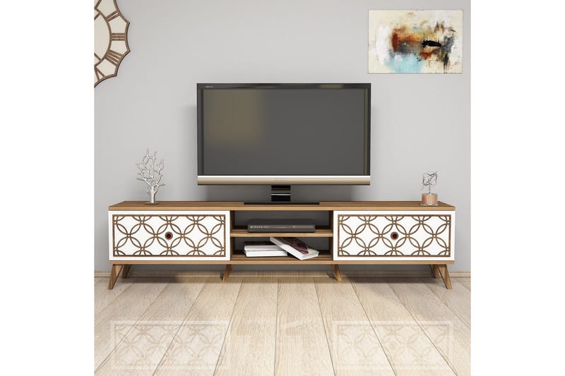 Hovdane TV-Bänk 180 cm - Brun/Vit - Möbler - Tv möbel & mediamöbel - TV bänk & mediabänk