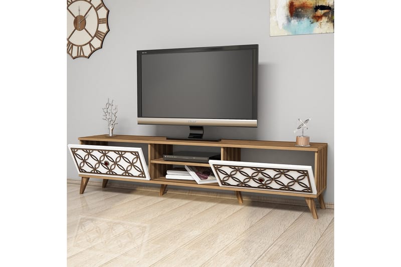 Hovdane TV-Bänk 180 cm - Brun/Vit - Möbler - Tv möbel & mediamöbel - TV bänk & mediabänk