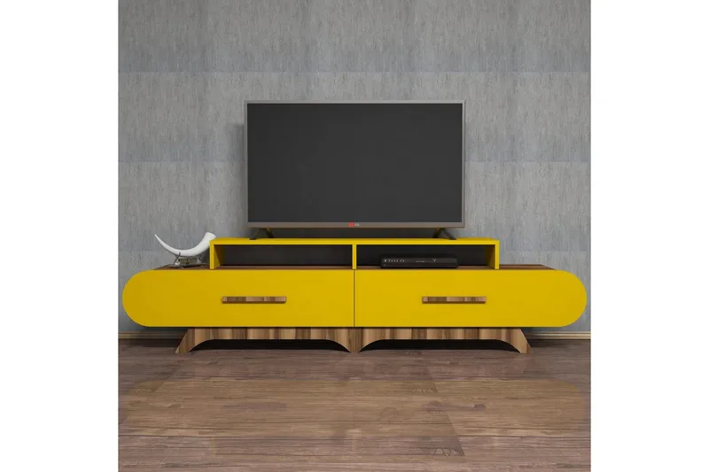 Hovdane TV-Bänk 205 cm - Brun/Gul - Möbler - Tv möbel & mediamöbel - TV bänk & mediabänk