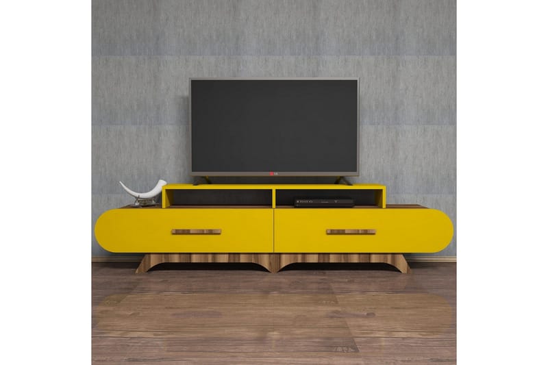 Hovdane TV-Bänk 205 cm - Brun/Gul - Möbler - Tv möbel & mediamöbel - TV bänk & mediabänk