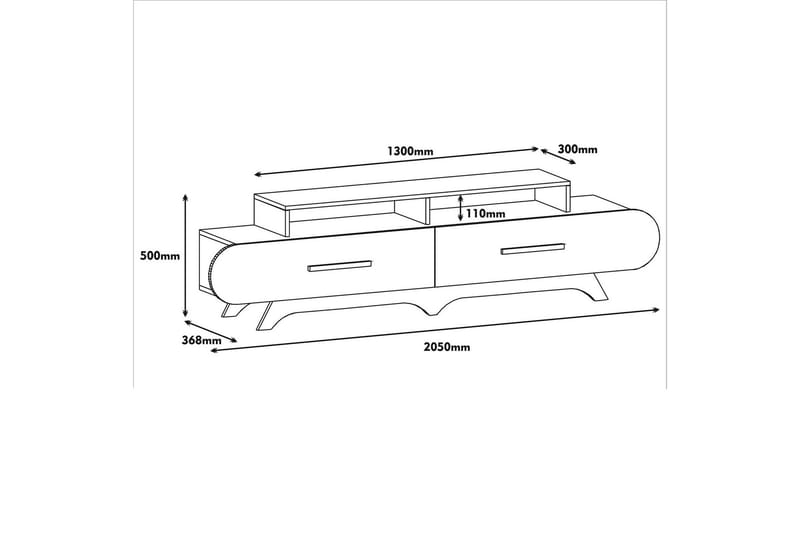 Hovdane TV-Bänk 205 cm - Brun/Gul - Möbler - Tv möbel & mediamöbel - TV bänk & mediabänk
