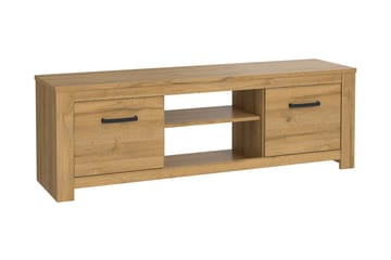 Hovencamp Golvstående TV Bänk 161 cm med Förvaring i Mörkt Trä - Brun - Möbler - Tv möbel & mediamöbel - TV bänk & mediabänk