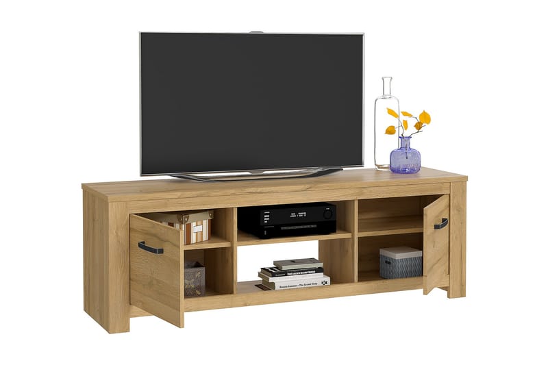 Hovencamp TV-Bänk 161 cm - Brun - Möbler - Tv möbel & mediamöbel - TV bänk & mediabänk