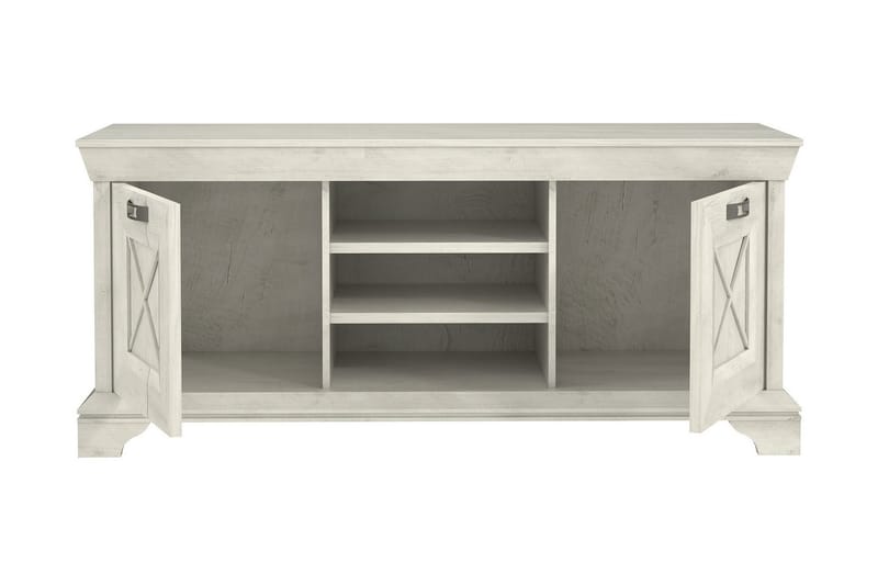 Hurlston Golvstående TV-bänk 147 cm med Förvaring i Målat Trä - Vit - Möbler - Tv möbel & mediamöbel - TV bänk & mediabänk