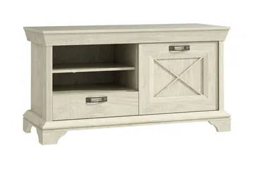 Hurlston TV-Bänk 123 cm med Förvaring i Målat Trä - Beige - Möbler - Tv möbel & mediamöbel - TV bänk & mediabänk