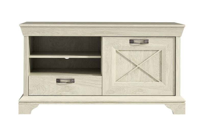 Hurlston TV-Bänk 123 cm med Förvaring i Målat Trä - Beige - Möbler - Tv möbel & mediamöbel - TV bänk & mediabänk