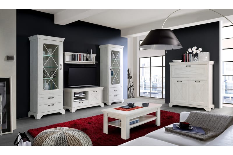 Hurlston TV-Bänk 123 cm - Vit - Möbler - Tv möbel & mediamöbel - TV bänk & mediabänk