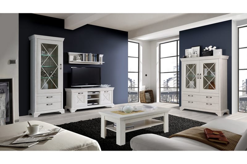 Hurlston TV-Bänk 147 cm - Vit - Möbler - Tv möbel & mediamöbel - TV bänk & mediabänk