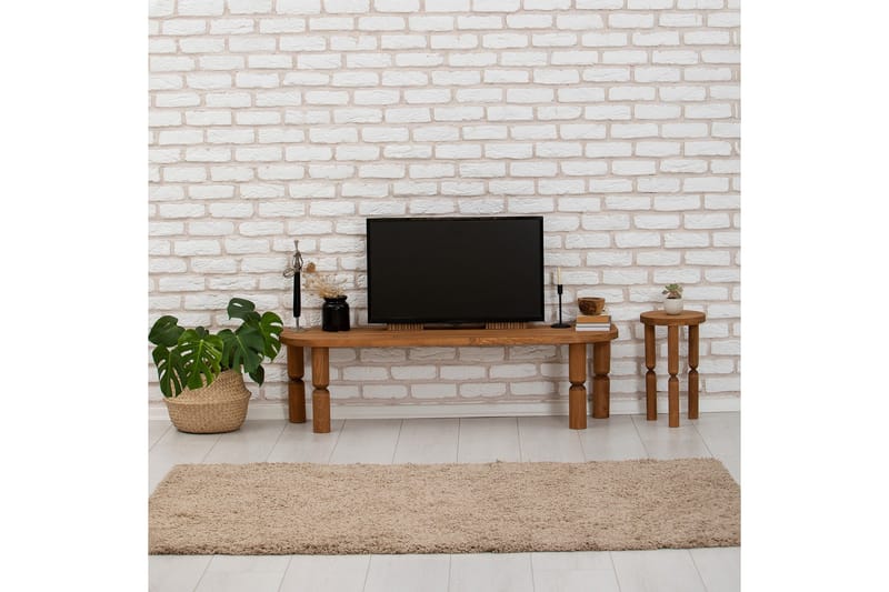 Ida Golvstående Tv Bänk 140 cm i Mörkt Trä, Brun